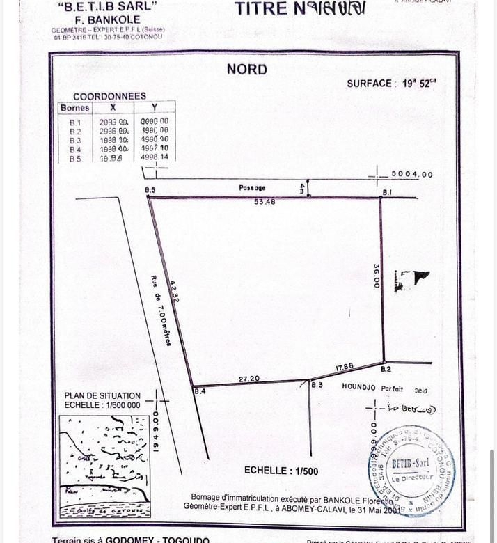 Parcelle à vendre à Abomey-Calavi Togoudo
