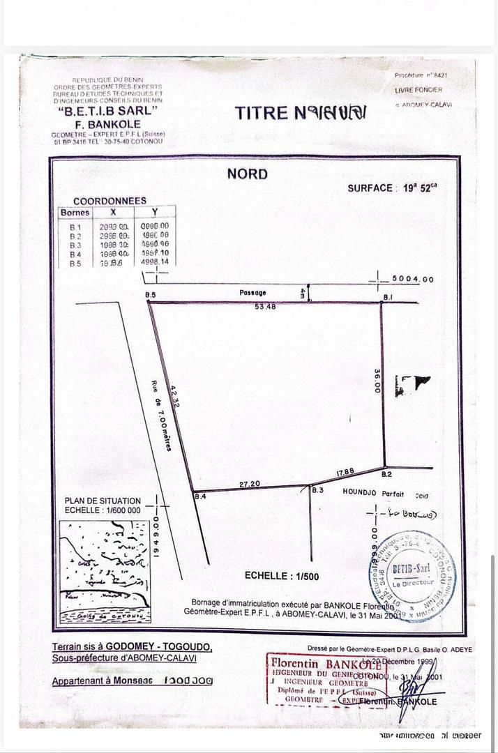 Parcelle à vendre à Abomey-Calavi Togoudo