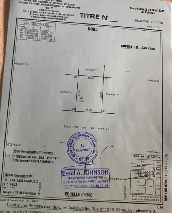 Parcelle à vendre à Cotonou Akpakpa Ayelawadjè