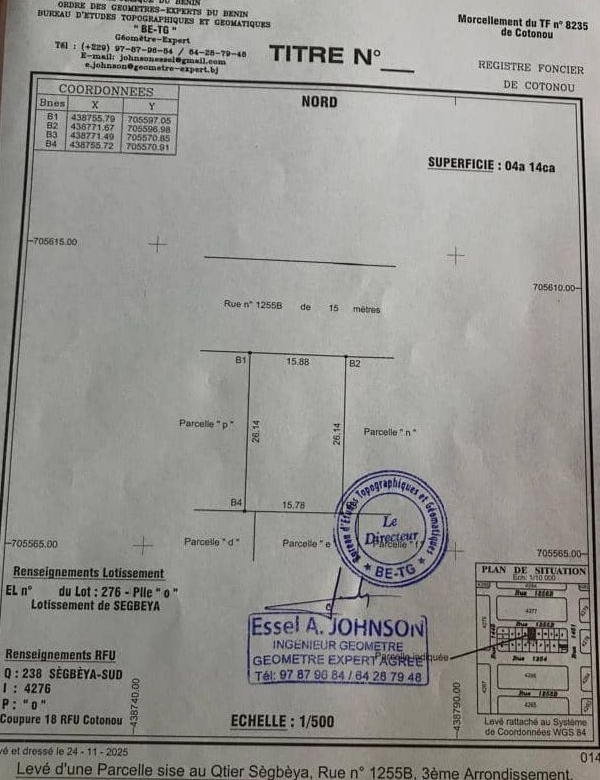 Parcelle à vendre à Cotonou Akpakpa Sègbèya