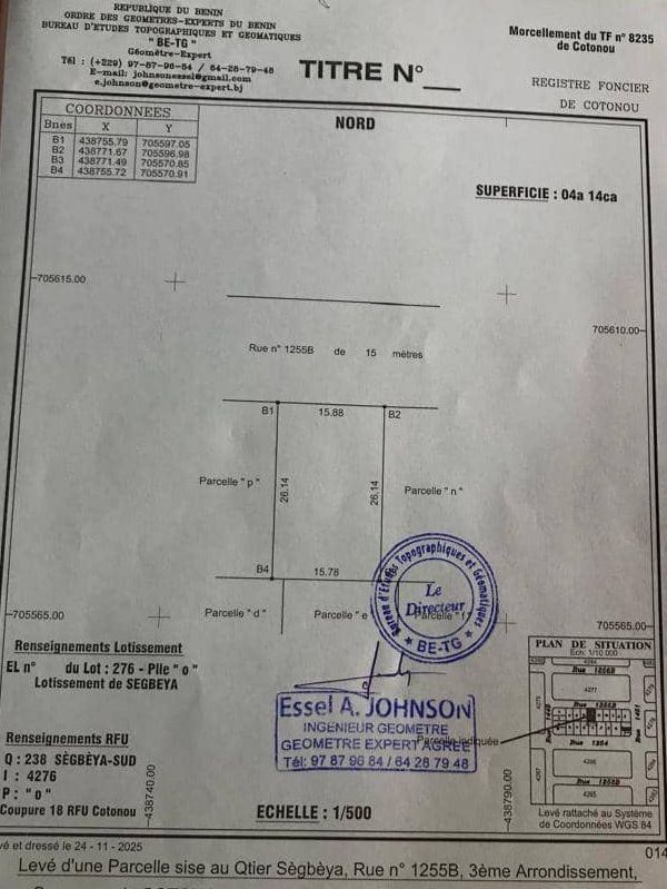 Parcelle à vendre à Cotonou Akpakpa Sègbèya