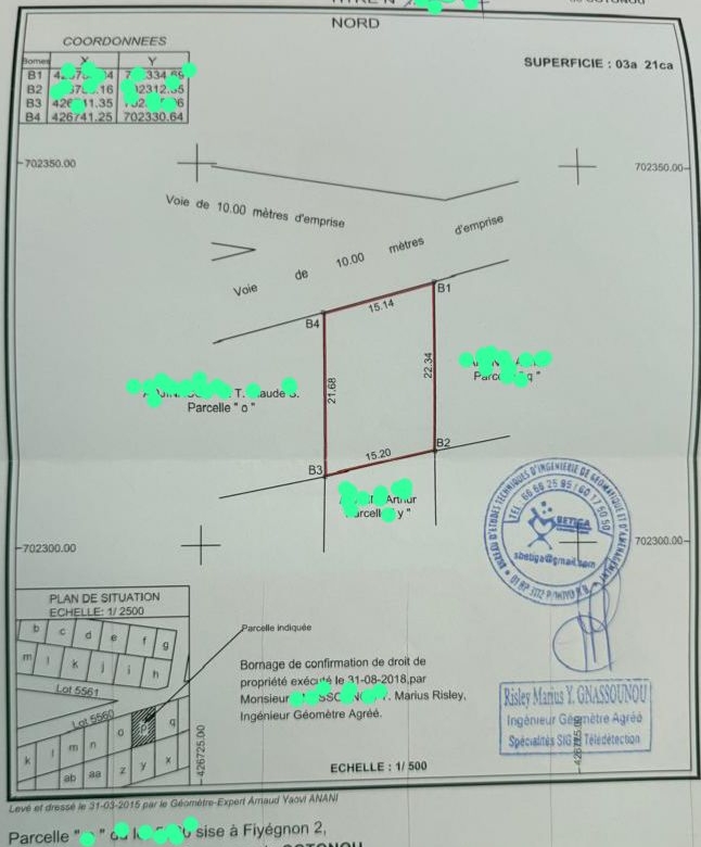 Parcelle à vendre à Cotonou Fidjrossè