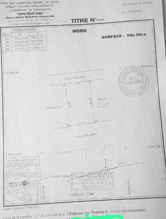 Parcelle à vendre à Cotonou Fidjrossè Centre (6)
