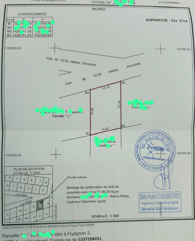 Parcelle à vendre à Cotonou Fidjrossè