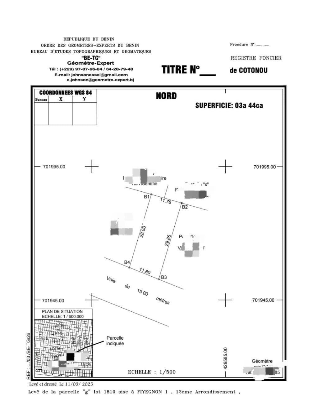 Parcelle à vendre à Cotonou Fidjrossè Plage (5)