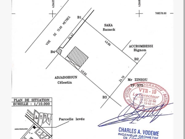 Parcelle à vendra à Abomey-Calavi IITA