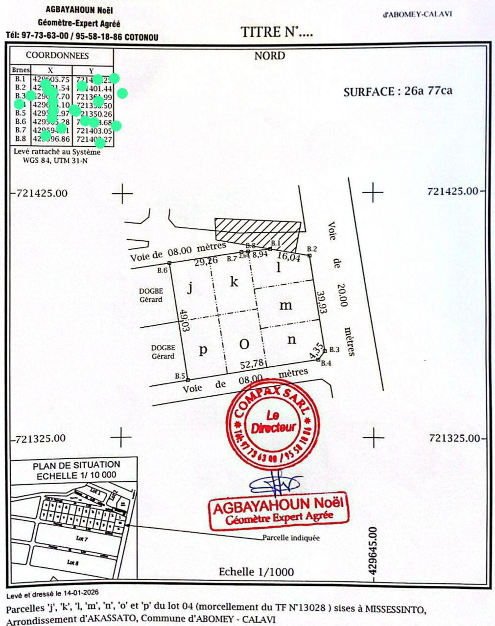 Parcelles à vendre à Abomey-Calavi Missessinto