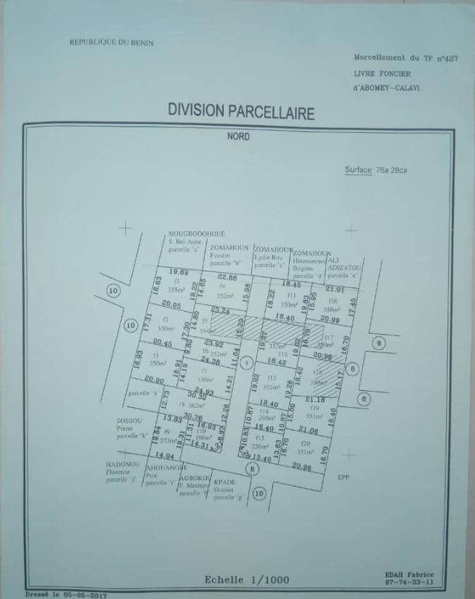 Vingt Parcelle à vendre à Calavi Womey