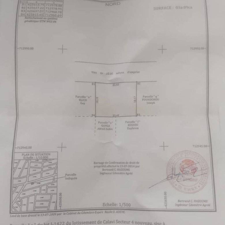 Parcelle à vendre à Abomey-Calavi Aidegnon