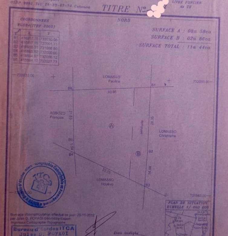 Parcelle à vendre à Abomey Calavi Glo