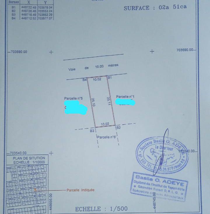 Parcelle à vendre à Cotonou Akpakpa Seyive