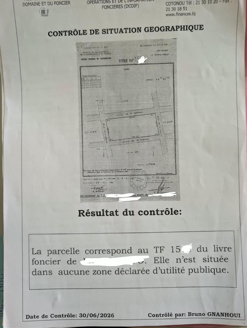 Parcelle à vendre à Cotonou PK10 zone Olohoulobé
