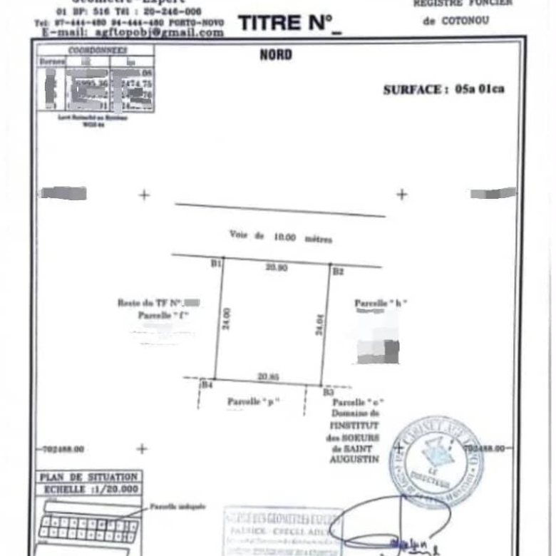 GRANDE PARCELLE CLÔTURÉE À VENDRE À COTONOU FIDJROSSÈ FIYEGNON HOUTA